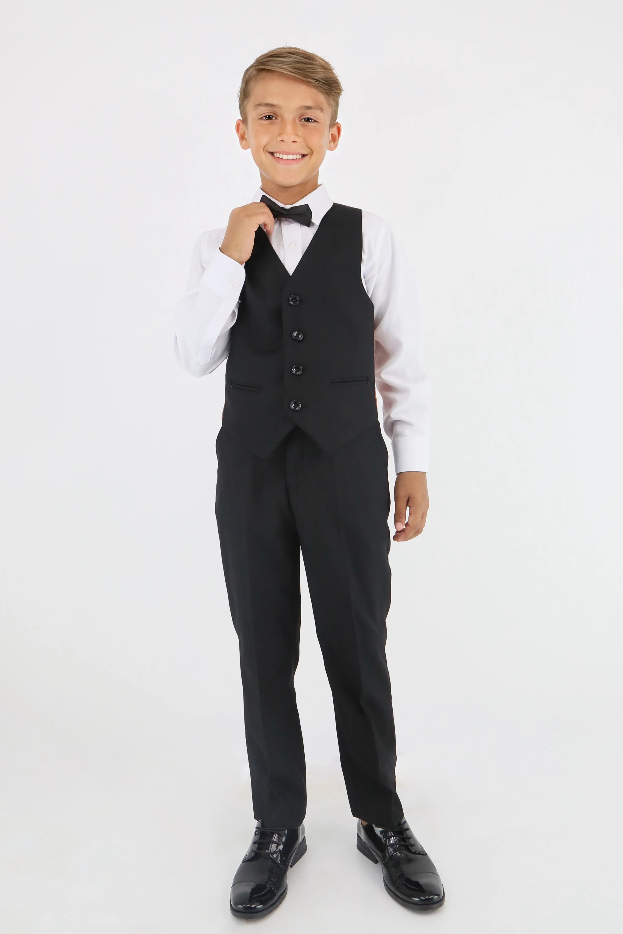 Stylish Boys Tartan Plaid Suit - Red - Black - Image 7