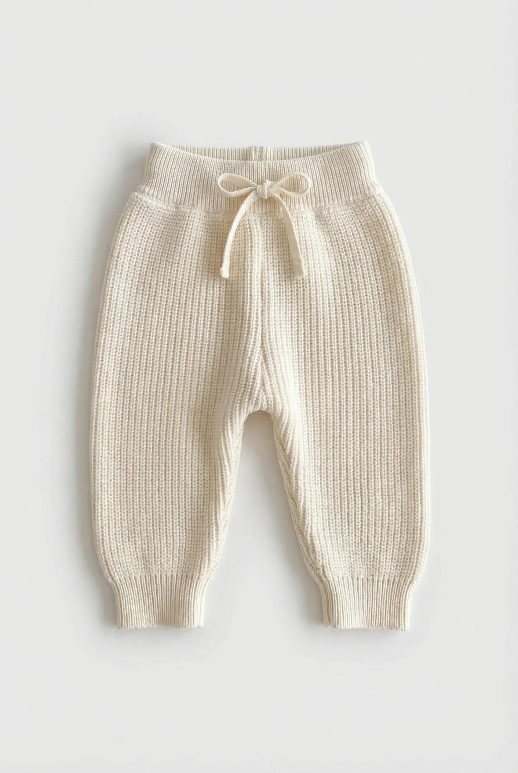 Unisex Baby 2-Piece Ribbed Knit Cardigan & Trousers Lounge Set - Ivory - Image 5