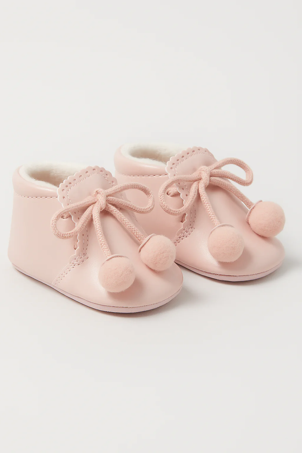 Unisex Baby Patent Pom Pom Booties Pram Shoes - Joe - Pink - Image 3